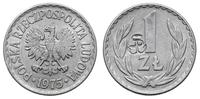1 złoty 1975, Warszawa, na rewersie kontrmarka z