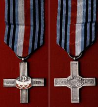 Krzyż Powstańczy 1 VIII 1944, biały metal, 43x43