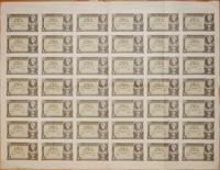 arkusz 42 banknotów 2 złote 26.02.1936, druk kom