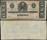 1 dolar 17.02.1864, banknot ma ślady po przełama