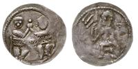 denar 1146-1157, Aw: Dwaj książęta siedzący wspó