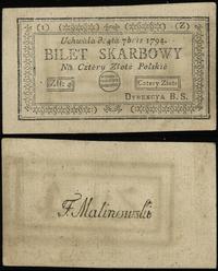 4 złote polskie 4.09.1794, Seria 1-Z, lekko zaok