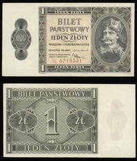 1 złoty 1.10.1938, seria IL 8719551, nieświeże r