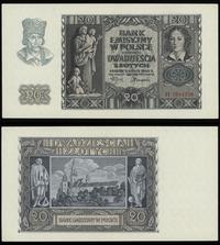 20 złotych 1.03.1940, seria H 7641256, piękne, L