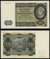 500 złotych 1.03.1940, seria B 1604317, rogi ban
