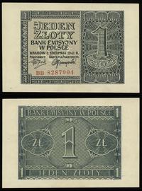 1 złoty 1.08.1941, seria BB 8287904, wyśmienity,