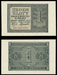 1 złoty 1.08.1941, seria BB 4054921, pięknie zac