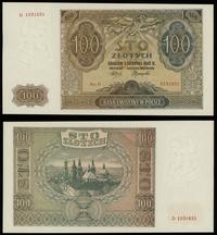 100 złotych 1.08.1941, Ser. D 1531831, pięknie z