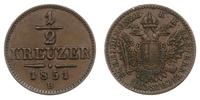 1/2 krajcara 1851/A, Wiedeń, Herinek 871