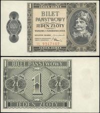 1 złoty 1.10.1938, seria IŁ 9247107, po bardzo d