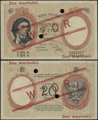 20 złotych 15.07.1924, II emisja, seria A 123456