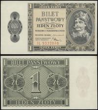 1 złoty 1.10.1938, seria IŁ 9332858, pięknie zac