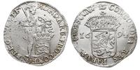 silver dukat 1694, Aw: Rycerz; poniżej tarcza he