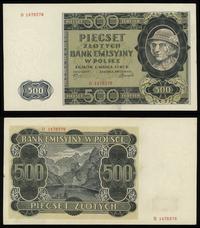 500 złotych 1.03.1940, seria B, numeracja 147837