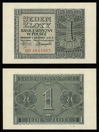 1 złoty 1.08.1941, seria BD, numeracja 4041907, 