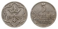 5 fenigów 1928, Berlin, rzadki rocznik, Parchimo