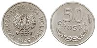 50 groszy 1949, Warszawa, na rewersie wypukły na