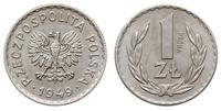1 złoty 1949, Warszawa, na rewersie wypukły napi