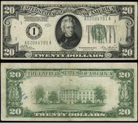 20 dolarów 1928, Seria A 02084791 A, zielona pie
