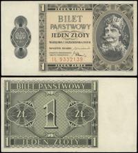 1 złoty 1.10.1938, seria IŁ, numeracja 9332139, 