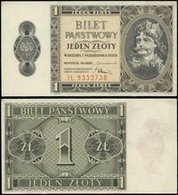 1 złoty 1.10.1938, seria IŁ, numeracja 9332738, 