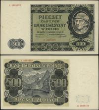 500 złotych 1.03.1940, seria B, numeracja 068445