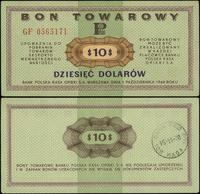 Polska, bon na 10 dolarów, 01.10.1969