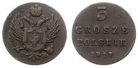 3 grosze 1817/I.B, Warszawa, ciemna patyna, Bitk