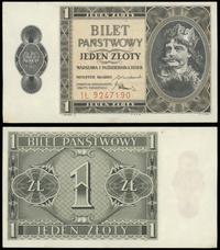 1 złoty 1.10.1938, seria IŁ, numeracja 9247190, 