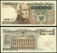 50.000 złotych 1.12.1989, seria G, numeracja 805