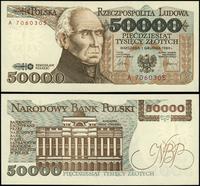 50.000 złotych 1.12.1989, seria A 7060305, piękn