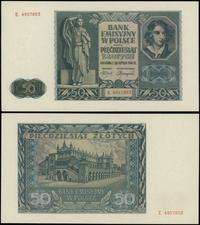 50 złotych 1.08.1941, seria E 4957853, wyśmienit