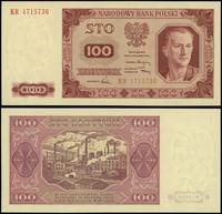 100 złotych 1.07.1948, seria KR 4715736, idealni