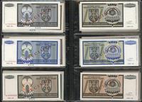 Chorwacja, klaser z 34 wzorami banknotów z lat 1992-1993