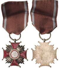 Srebrny Krzyż Zasługi PRL, 43 mm, wstążka
