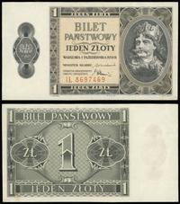 1 złoty 01.10.1938, seria IL, numeracja 8697469,