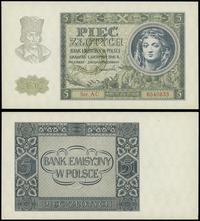 5 złotych 01.08.1941, seria AC, numeracja 654083