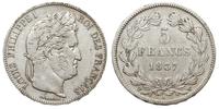 5 franków 1837 W, Lille, popiersie autorstwa Dom