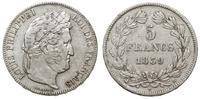 5 franków 1839 B, Rouen, popiersie autorstwa Dom