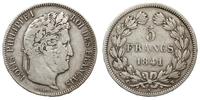 5 franków 1841 W, Lille, popiersie autorstwa Dom