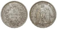 5 franków 1873 A, Paryż, popiersie autorstwa Dup