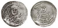 denar 1138-1146, Aw: Popiersie księcia z mieczem