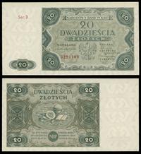 20 złotych 15.07.1947, seria D, numeracja 329146