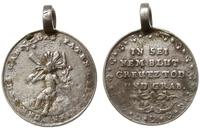 Śląsk, medal religijny 1655 rok, Aw: Jezus Chrystus niosący krzyż i napis DAS PAT..
