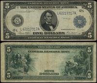 5 dolarów 1914, niebieska pieczęć, podpisy: Whit