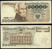 50.000 złotych 1.12.1989, seria E 2110219, złama