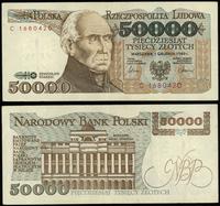 50.000 złotych 1.12.1989, seria C 1680420, złama