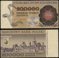 200.000 złotych 1.12.1989, seria B 1276828, złam
