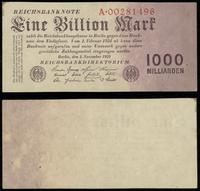 1 bilion marek 01.11.1923, seria A, numeracja 00