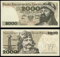 2.000 złotych 01.05.1977, seria D, numeracja 424
